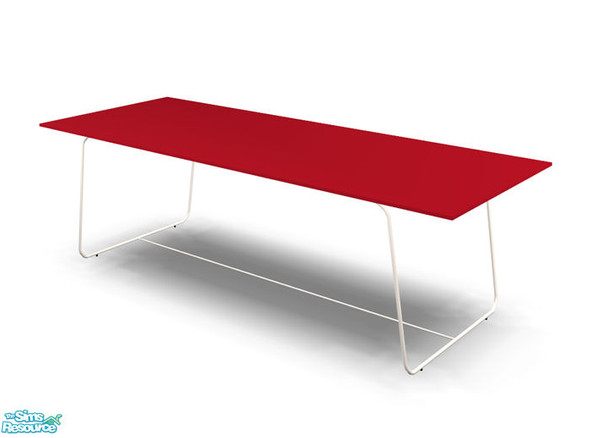 Sims 2 — Mondrian - Dining Table Red Recolor by Murano — Red puristic dining table.