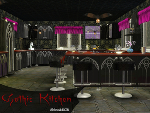 Sims 3 — Gothic Kitchen by ShinoKCR — starting with a Gothic Furniture Set: First the Kitchen with is pretty much Fantasy
