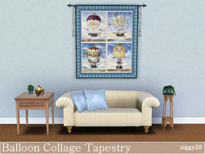 Sims 3 — Balloon Collage Tapestry by ziggy28 — A balloon collage tapestry in shades of blue. Custom mesh by Murfeel used