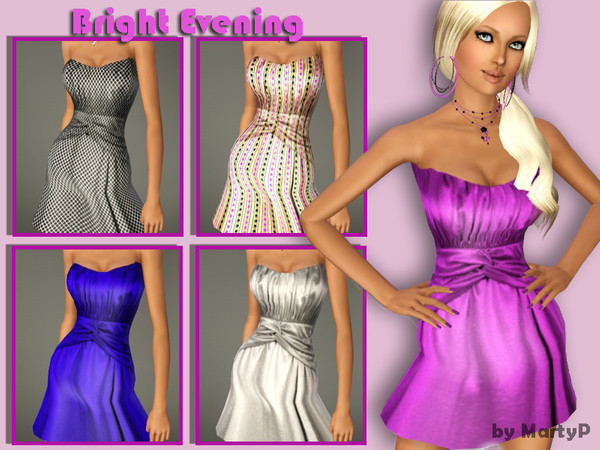 Sims 3 — Bright Evening by MartyP — ~1 Recolourable Chanel. ~Lovely with any patterns. ~CAS and Luncher Thumbnail. ~Young