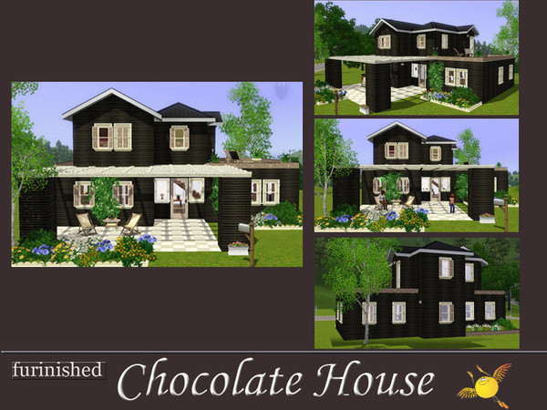 Sims 3 — evi Chocolate House with CC's by evi — This is a starter house for a young couple and their baby. I have