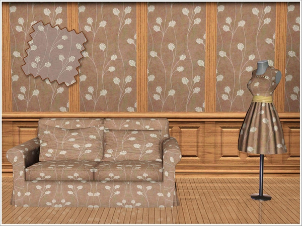 Sims 3 — Pattern Floral01 by Severinka_ — Delicate pastel pattern with floral ornament. Perfect for decorating rooms in