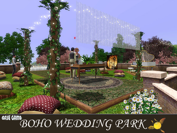 Sims 3 — evi Boho Wedding Park by evi — Do your sims dream their wedding day decorated with a bright color palette of