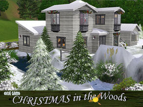 Sims 3 — evi Christmas in the woods by evi — Hidden in the woods, protected by a natural snowed wall and a stream, this