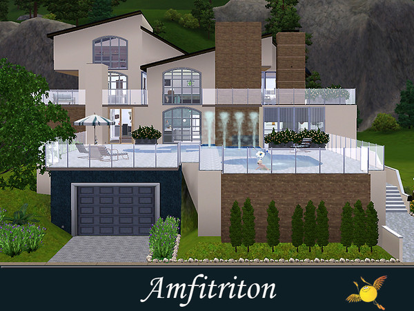 Sims 3 — evi Amfitriton Villa by evi — A modern and cozy lot built in different levels with a big private pool. PS: