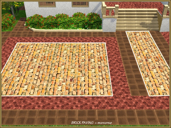 Sims 3 — Brick Paving_marcorse by marcorse — Warm, yellow/brown Brick terrain paint for walkways and standing areas