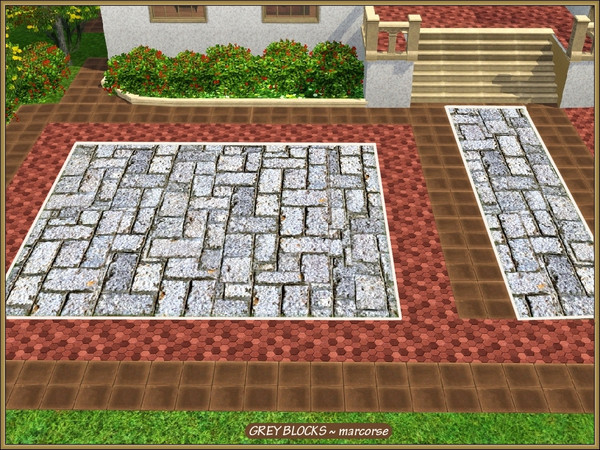 Sims 3 — Grey Blocks_marcorse by marcorse — Well worn, grey block paver terrain paint, for paths and standing areas