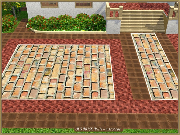 Sims 3 — Old Brick Path_marcorse by marcorse — Secondhand house bricks in a terrain paint for paths and patios