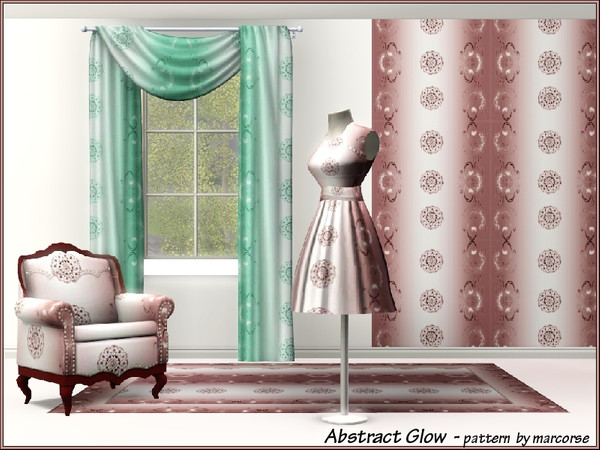 Sims 3 — Abstract Glow_marcorse by marcorse — A vertical design of abstract elements in a pretty pink/grey, with a