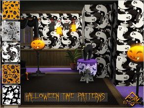 Sims 3 — Halloween Time Patterns by Devirose — Five pretty patterns to celebrate the party most monstrous and fun of the