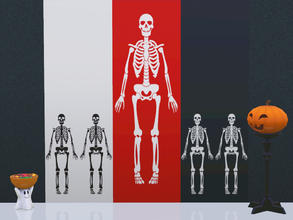 Sims 3 — Skeleton Wall by Wimmie — This download contains 2 walls with skeleton motifs in one file. These walls goes well