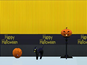 Sims 3 — Happy Halloween Wall by Wimmie — This download contains 2 walls with Happy Halloween motif in one file. These