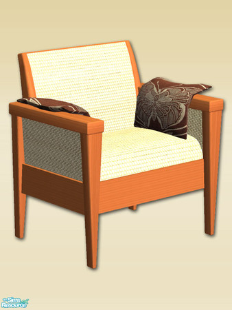 Sims 2 — Vista Patio Set - Armchair by Shakeshaft — Let your Sims while away the summer days with this patio set, in wood