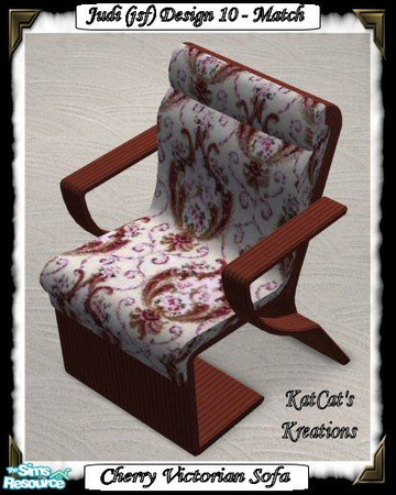 Sims 2 — D10M - Cherry Victorian Sofa by KatCat — Recolor of the "Prosperous Perch Sofa by Well Bred and Co."