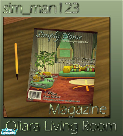 Sims 2 — Oliara Living Room - Magazine by sim_man123 — Mesh for the magazine from my Oliara Living Room set. Room on