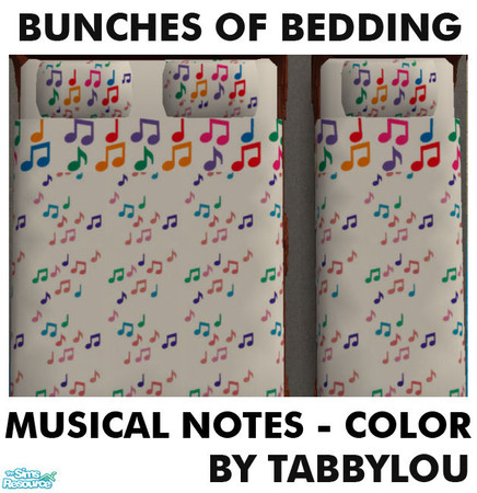 Sims 2 — TL - Kids Bedding Musical Notes Color by TabbyLou — Musical Notes in Color for Group 11 in my Bunches of