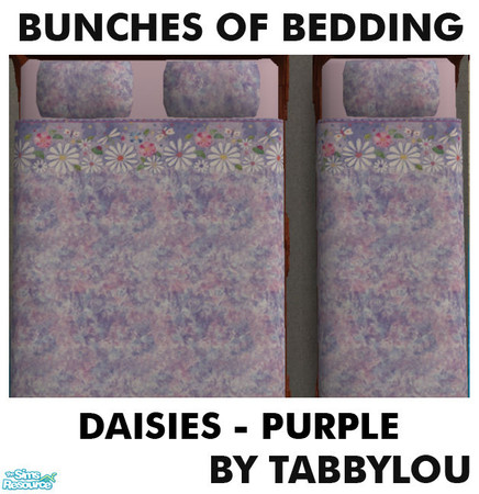 Sims 2 — TL - Kids Bedding Daisies Purple by TabbyLou — Daisies in Purple for Group 11 in my Bunches of Beddings
