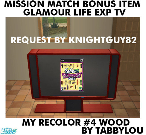Sims 2 — TL - MM GL BONUS Item - TV Recolor04Wd by TabbyLou — My Recolor #4 Wood Recolor of the BONUS Item from Glamour
