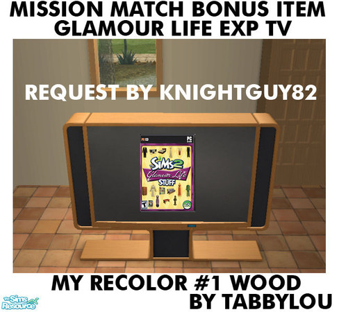 Sims 2 — TL - MM GL BONUS Item - TV Recolor01Wd by TabbyLou — My Recolor #1 Wood Recolor of the BONUS Item from Glamour