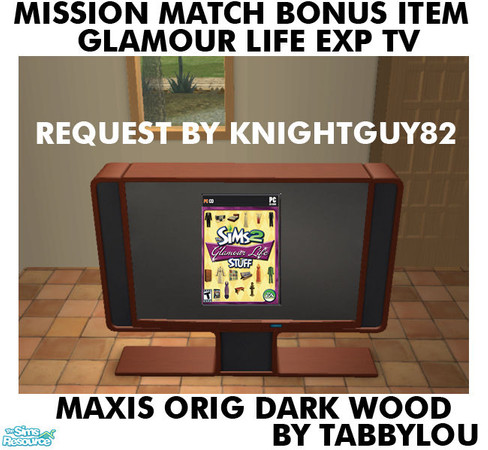 Sims 2 — TL - MM GL BONUS Item - TV OrigDarkWd by TabbyLou — Maxis Original Dark Wood Recolor of the BONUS Item from
