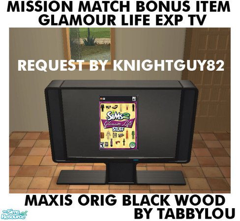 Sims 2 — TL - MM GL BONUS Item - TV OrigBlackWd by TabbyLou — Maxis Original Black Wood Recolor of the BONUS Item from