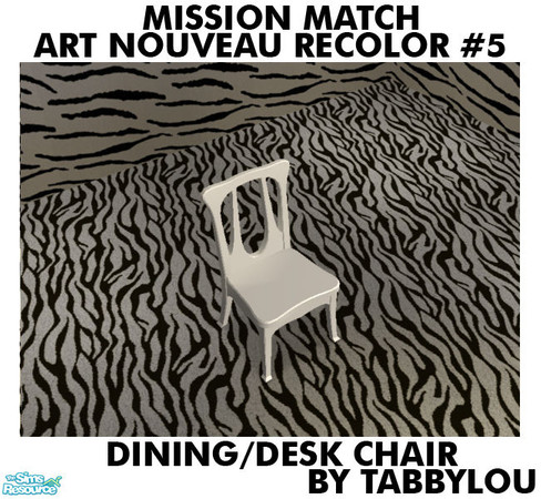 Sims 2 — TL - MM Art Nouveau Desk-Dining Chair Rec05 by TabbyLou — Moderniste Dining Chair in My Recolor #5 of the Art
