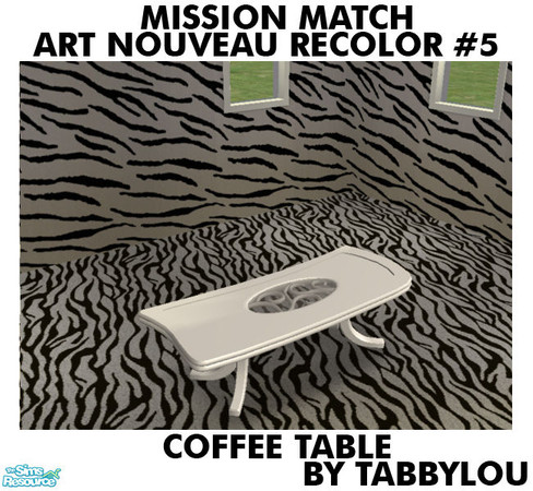 Sims 2 — TL - MM Art Nouveau Coffee Table Wood Rec05 by TabbyLou — Centerpieces Coffee Table Wood ONLY in My Recolor #5