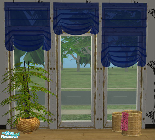 Sims 2 — blue halflong by Sophel21 — transparent roman blinds in 5 colors and 3 sizes (short, halflong and long). Mesh by