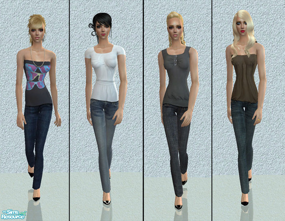 Sims 2 — Female Set 4 by francisssko — 1 new mesh + 4 recolors , enjoy :]
