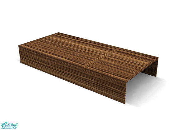 Sims 2 — Mondrian - Coffee Table Zebrano Recolor by Murano — Long simple coffee table in zebrano wood.