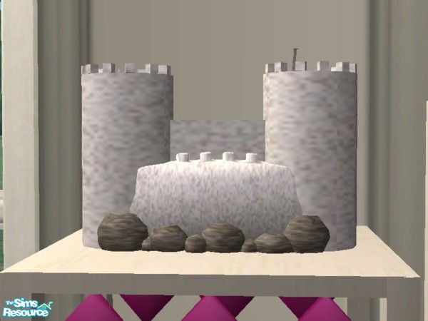 Sims 2 — Royal Jewels - Pink Sapphire - Castle Stereo by EarthGoddess54 — A cliffside castle? A radio? Why not both? Part