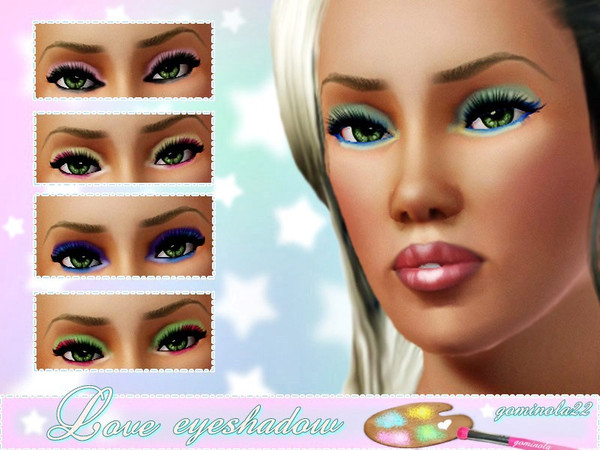 Sims 3 — Love Eyeshadow  by gominola222 — Colorful eyeshadows for your sims Fits with all eye Hand painted by me Four