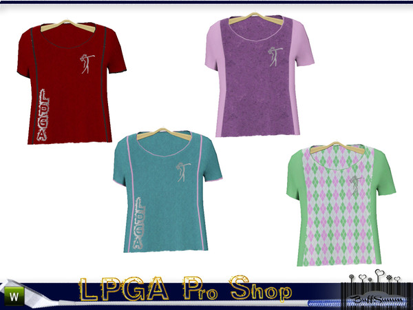 Sims 3 — LPGA Pro Shop Shirt D by BuffSumm — In the tradition and sport of Woman's Golfing part of the LPGA Country Club.