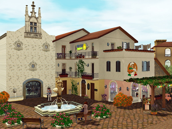 Sims 3 — Italian Piazza by Wimmie — You love Italy, but do not have the time to go there? Then I can reommend the Store