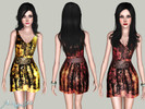 Sims 3 — End Of October Dress by AxeSims2 — Print dress with modern belt to match!