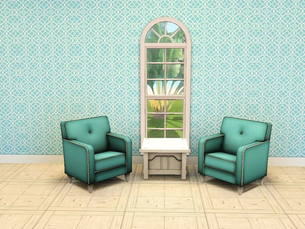 Sims 3 — Aqua Lattice Pattern by j425892 — A pretty aqua and white pattern for walls, furniture etc. 