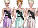 Sims 3 — Shallow Party Dress by AxeSims2 — A gorgeous short dress, with a black flower banner going around the back of