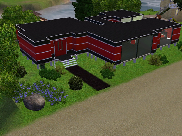 Sims 3 — Bachelor Pad by Babycakessims2 — This house is absolutely PERFECT for the guys! Red, Black & White is the