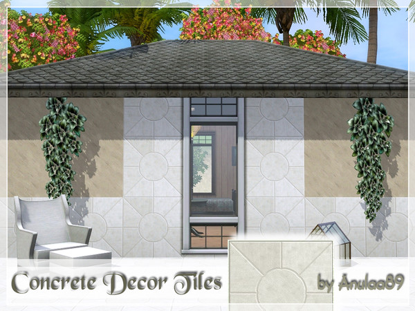 Sims 3 — Concrete Decor Tiles by anulaa892 — Part of Concrete Tiles Set.