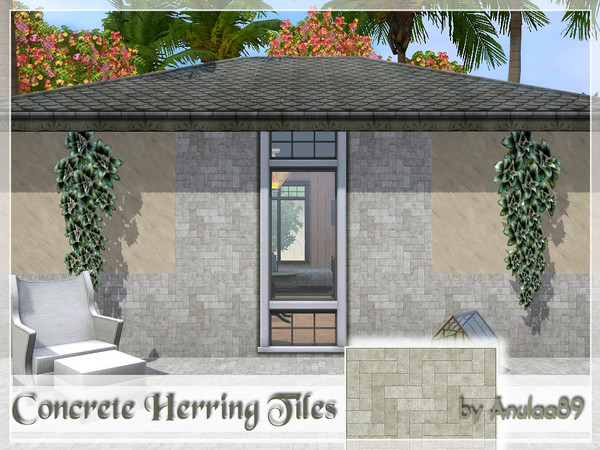 Sims 3 — Concrete Herring Tiles by anulaa892 — Part of Concrete Tiles Set.