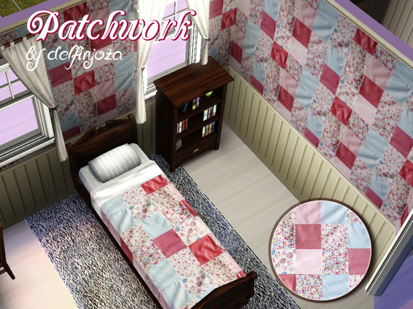 Sims 3 — Patchwork - Once Upon a Time Pattern by delfinjoza2 — Patchwork pattern creates cozy look in Granny's Bed and
