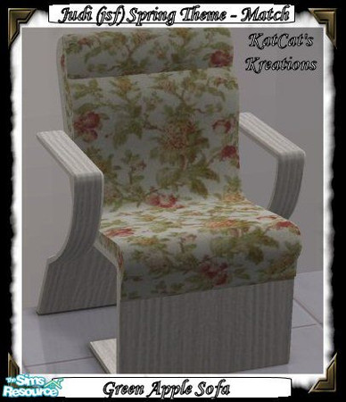 Sims 2 — Green Apple Sofa by KatCat — Recolor of the "Prosperous Perch Sofa by Well Bred and Co." from the