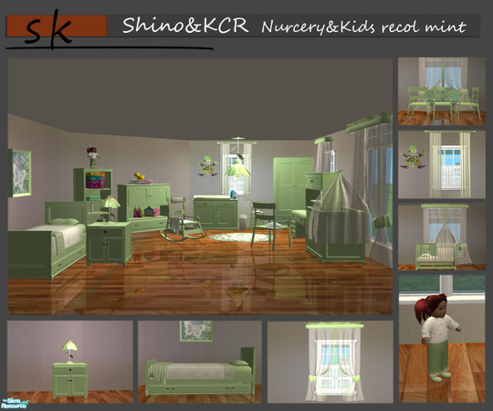 Sims 2 — NurceryKids - recolor mint  by ShinoKCR — Recolor of the Kids&Nurcery in mintgreen. There are also recolors