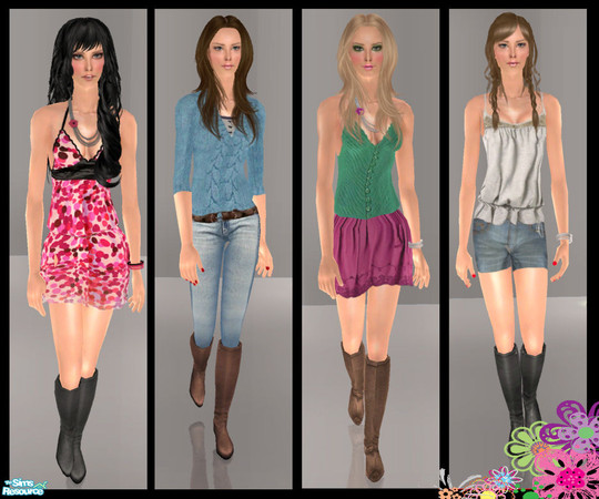 Sims 2 — Cotton  by simal10 — Four casuals for your sims ladies' pleasure. DO NOT forget to download my mesh form the