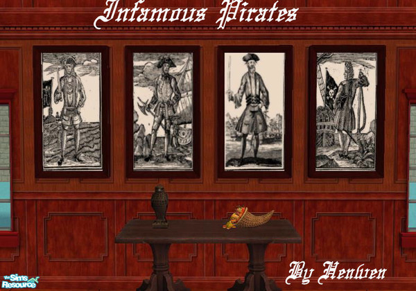 Sims 2 — Infamous Pirates by Henwen — Arrr! These are four of the most notorious pirates that sailed the seas. Stede