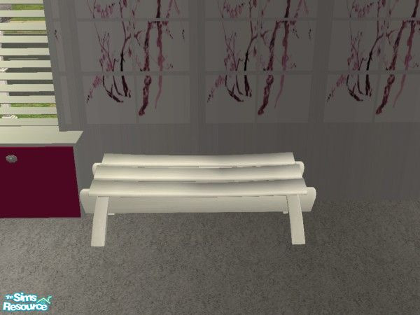 Sims 2 — Sakura Living Set - Coffee Table by Riverwillows — Lovely white wood coffee table in Japanese style. Part of the