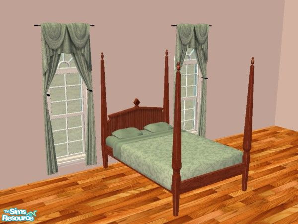 Sims 2 — Teal Damask Bedding by sadie7684 — Matches my Damask Curtains.