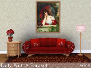 Sims 3 — Lady With A Parasol by ziggy28 — Lady With A Parasol by the artist Fernand Toussaint. Game mesh. Recolourable