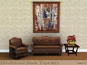 Sims 3 — Birchwood Buck Tapestry by ziggy28 — A nature tapestry of a wild buck amongst the Birchwood trees. Custom mesh