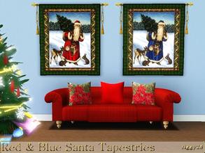 Sims 3 — Red & Blue Santa Tapestries by ziggy28 — A set of two tapestries of santa in a red and a blue costume.